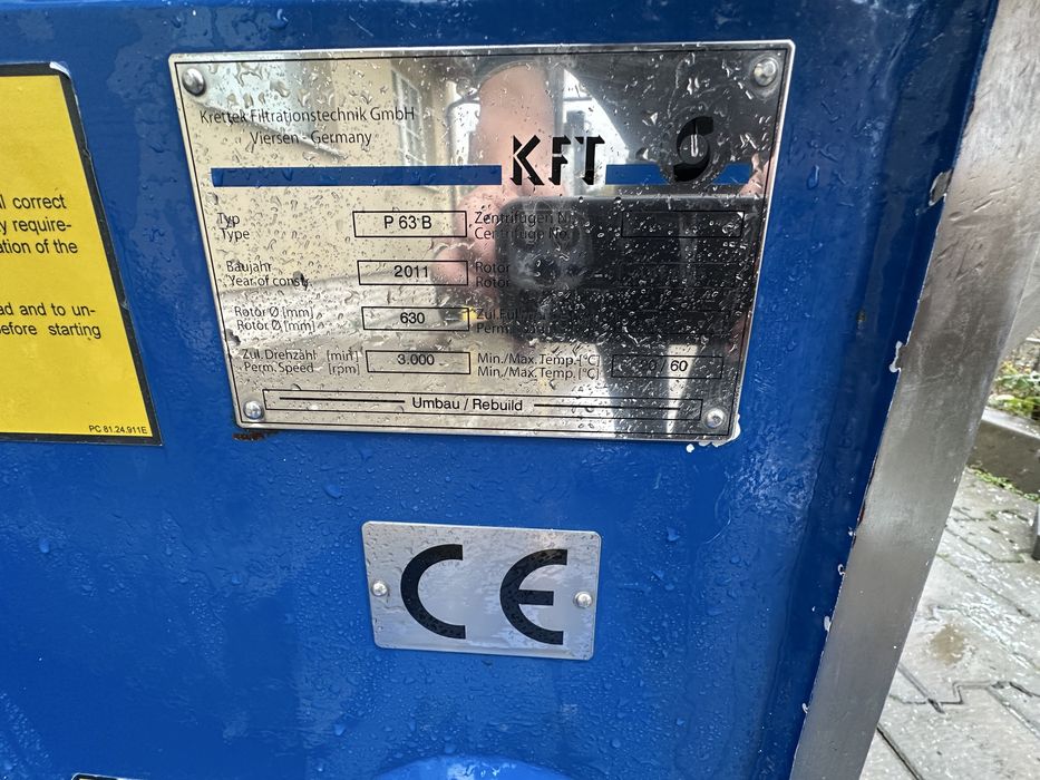 Centrifuga separator Krettek PROCENT P63 B peeler centrifuge