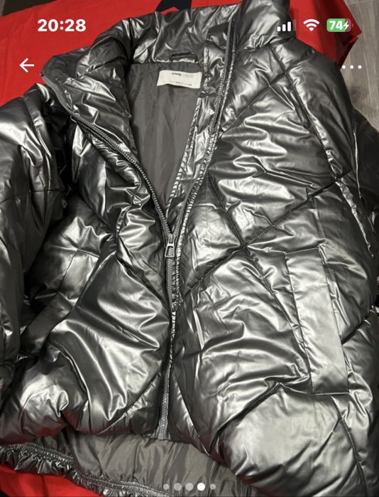 Geaca groasa argintie masura mare
