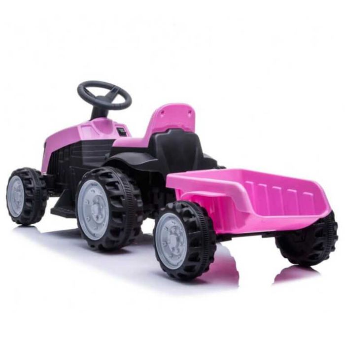 Tractor electric cu remorca pentru copii TR1908T galben