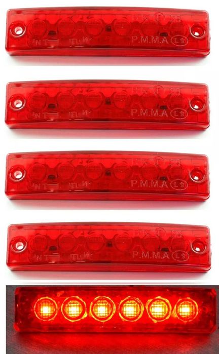 1бр. диодни LED ЛЕД габарити светлини с 6 SMD диода 12-24V , 6 цвята