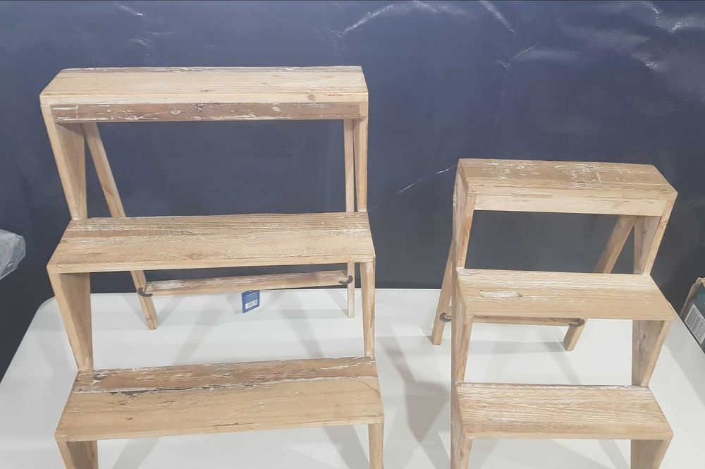 Rafturi DKD Home Decor, lemn reciclat natural , molid , 2 buc