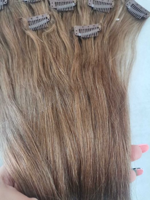 Естествена коса цвят лешник #8