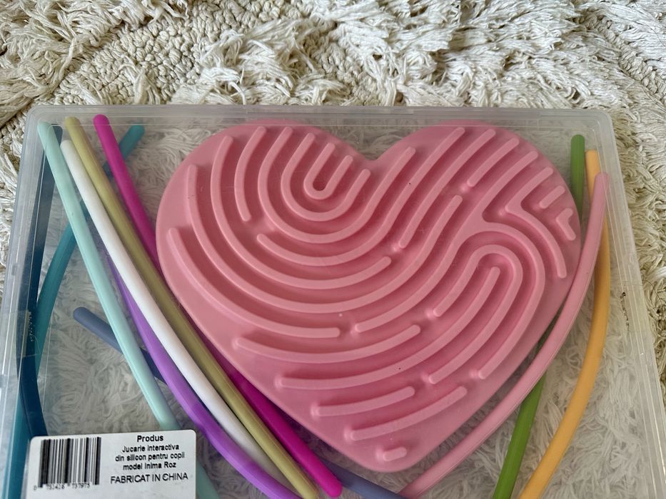 Jucărie senzorială din silicon cu două fețe, copii 3 ani +, roz