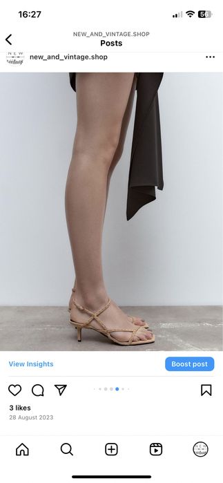 Sandale piele naturala marime 38 toc comod elegante casual