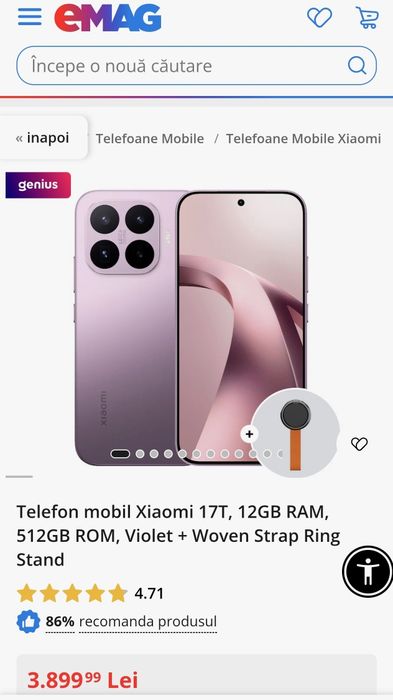 XIAOMI 17T 5G Violet 12/512 GB Dual Sim nou la cutie!