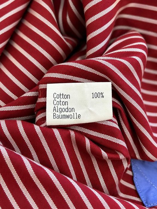 Cămașă Kenzo Homme bărbați mărimea L, 100% bumbac, bordo cu dungi albe, mânecă lungă