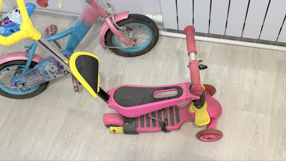 Самокат детский розовый