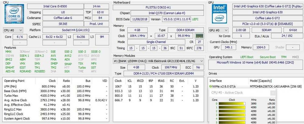 PC Office i5 8500 DDR4 NVME SSD 256GB