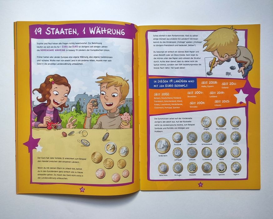 Еврожурнал с Наклейками и Играми для детей на Немецком языке