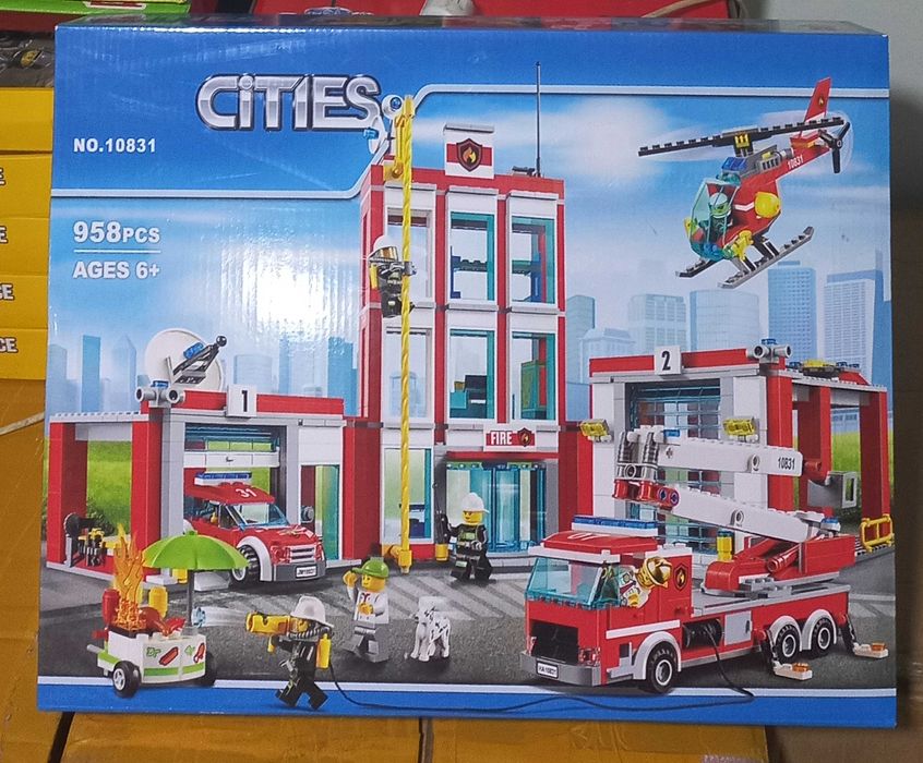 Большой набор Пожарная Станция Конструктор Лего Сити 958 деталей