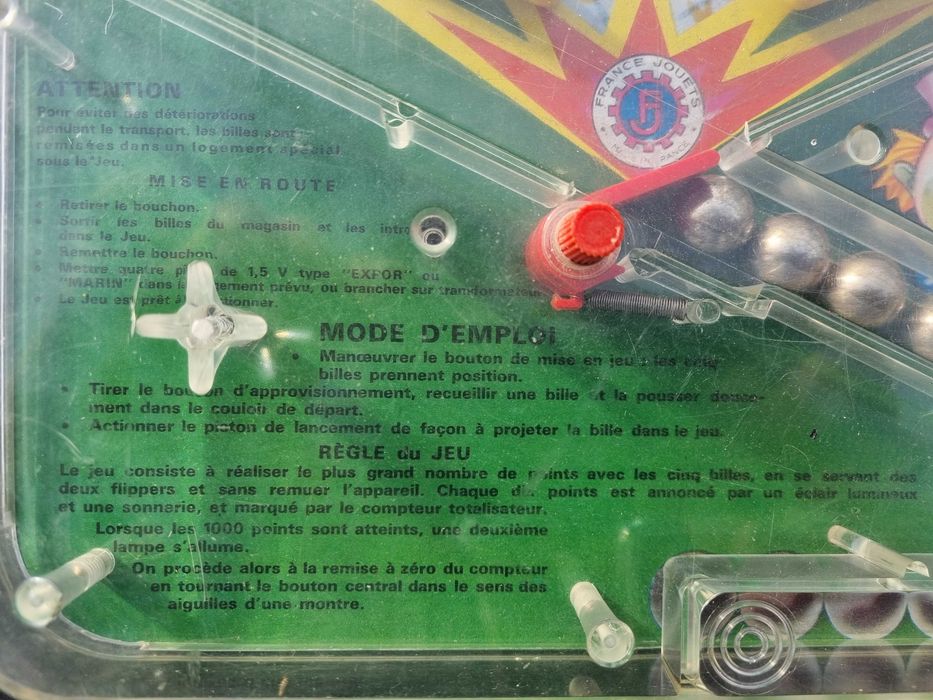 Ретро детска игра флипер France Jouets Flipper/Ding ball