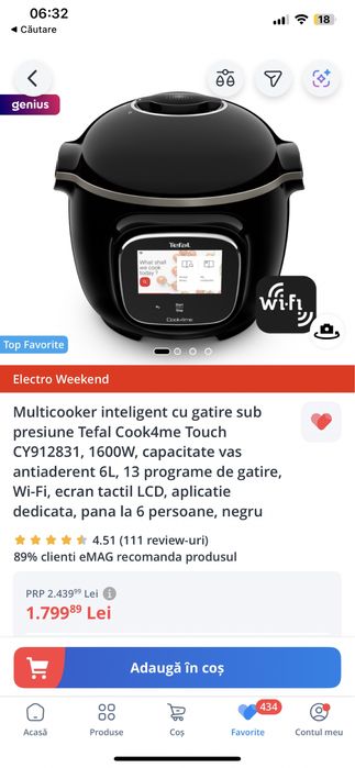 Oala sub presiune Tefal Cook for me touch noua cu eticheta
