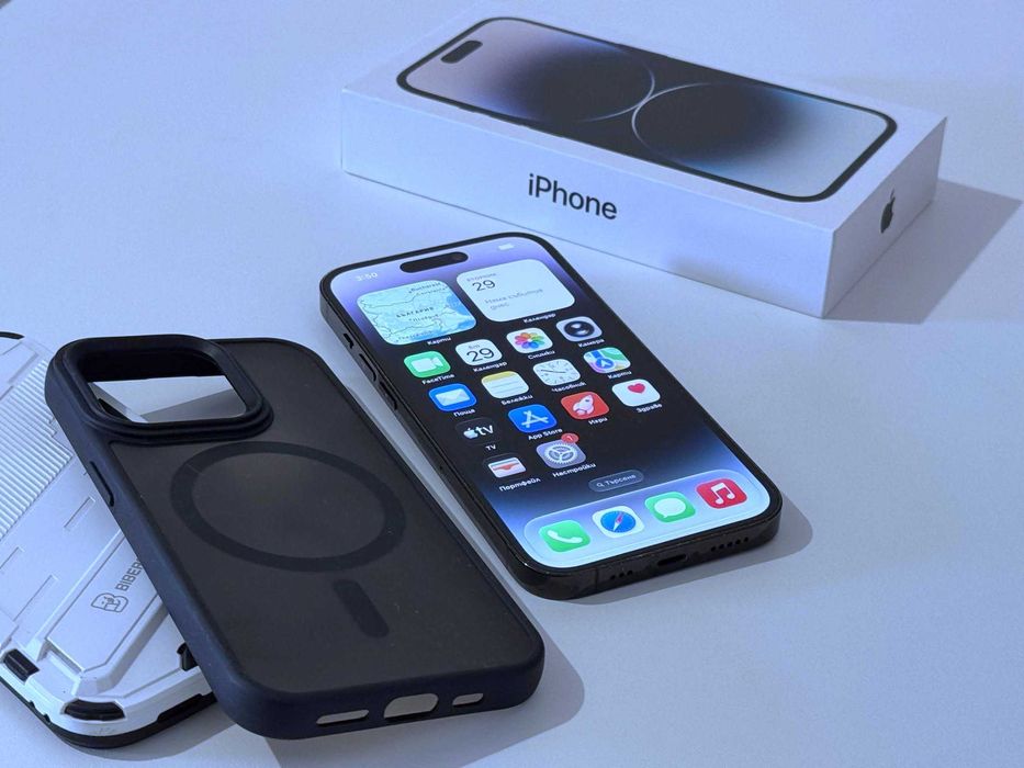 Бартер! Oтличен! iPhone 14 Pro Space Black (Черен) 100% Батерия.