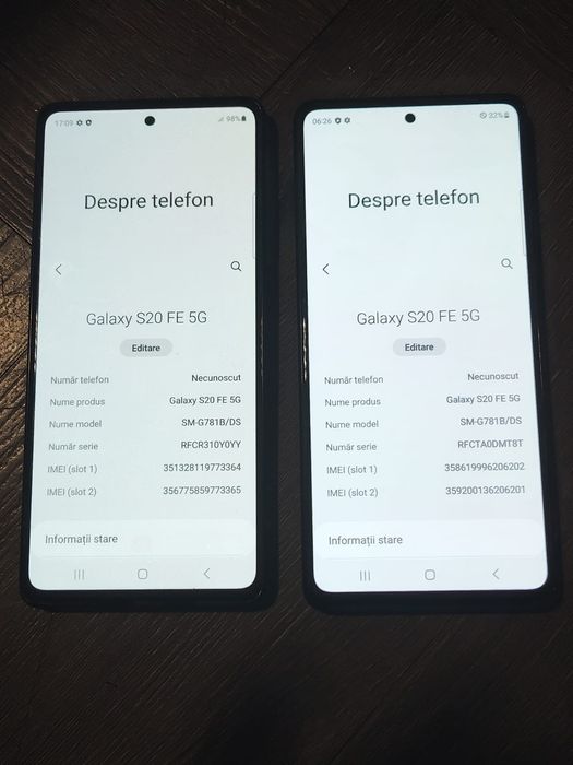 Samsung  galaxy  S20 FE 5 G men 128 gb si 6 gb rami pret bucata