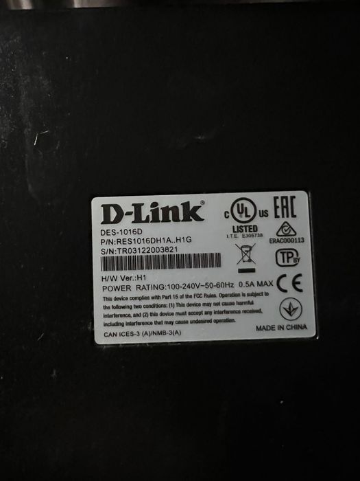 Коммутатор D-Link DES-1016D