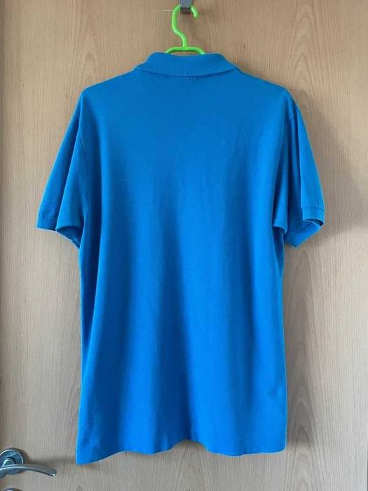 Tricou polo albastru din bumbac Lacoste