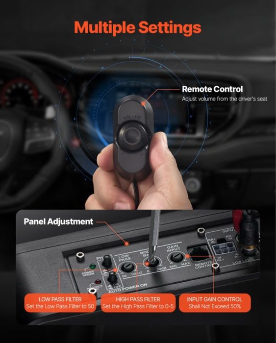 Subwoofer auto sub scaun 8" 400W Sistem subwoofer auto/camion - NOU