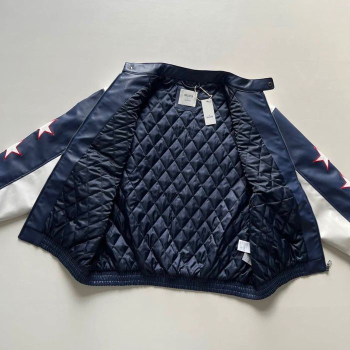 Кожаная куртка Формула 1 Rebull Oracle синего цвета на заказ