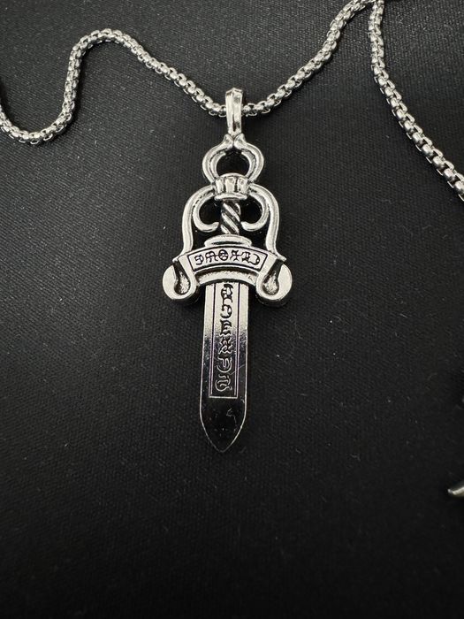 Set Doua Lantisoare Chrome Hearts Cross & Dagger