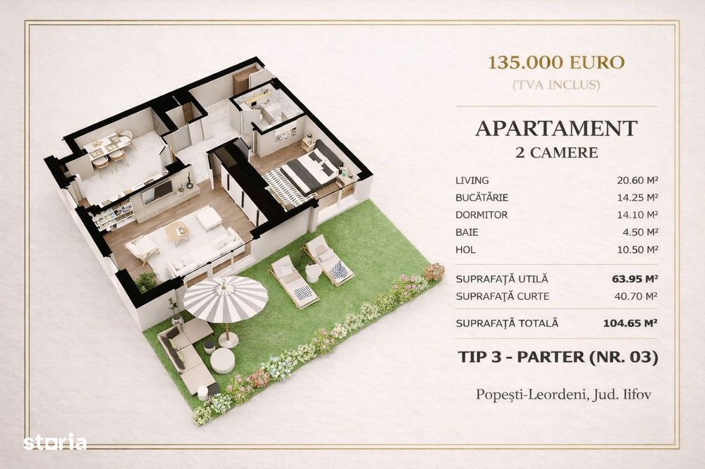 Apartament 2 camere cu grădină | Șos. Olteniței | Direct Dezvoltator