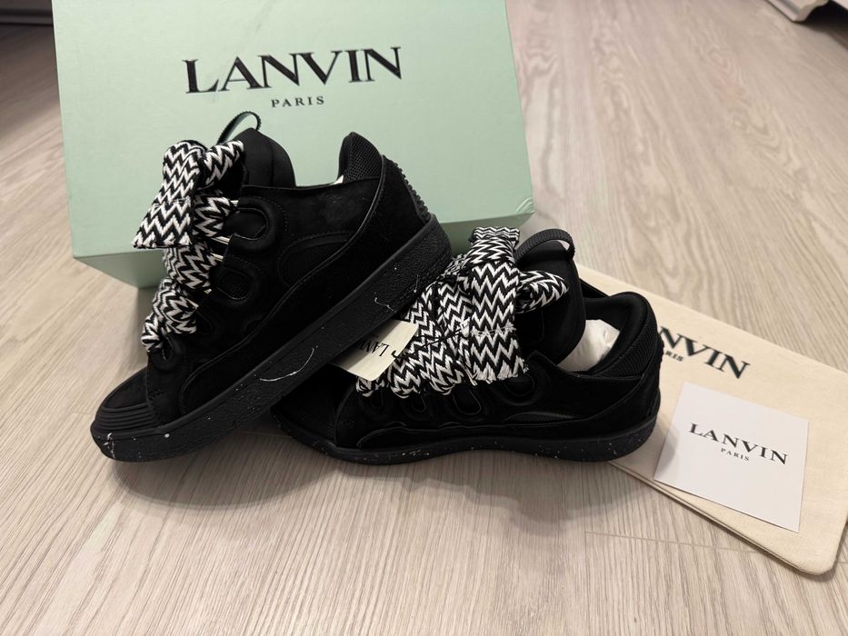 Adidasi Lanvin Curb, SNEAKERS Premium NOI, din Piele, Full Box