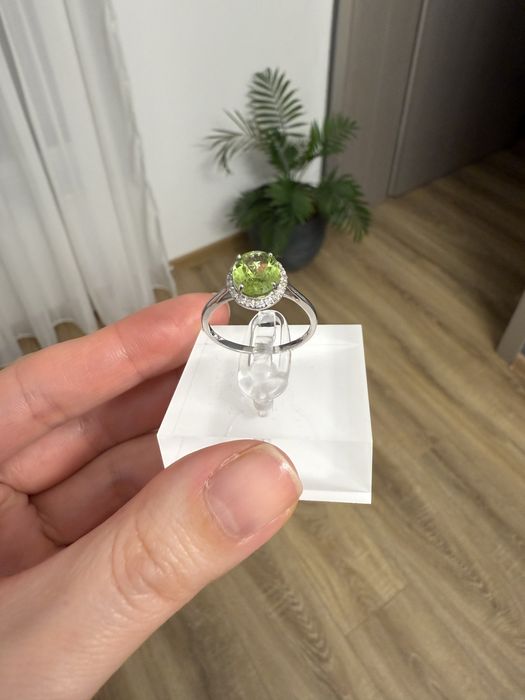 Inel aur alb 14k cu pietre pretioase