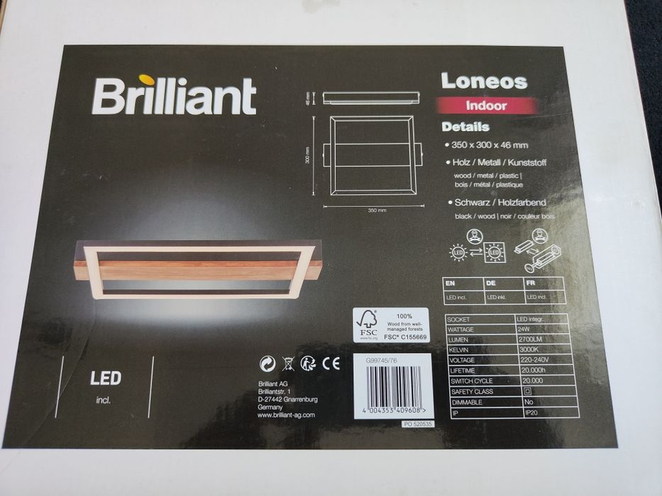 Plafoniera LED Brilliant Loneos Noua