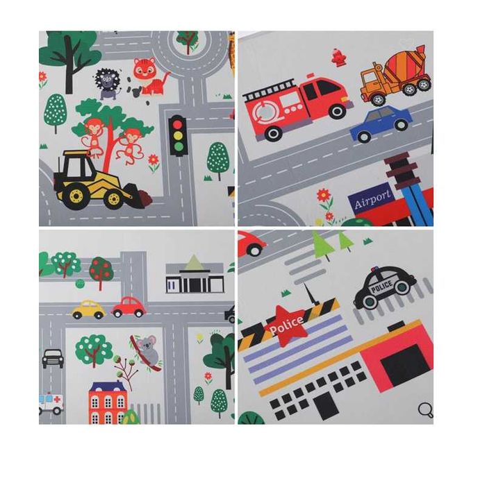 Детски килим Mercado Trade, За детска стая, Правоъгълен, Сив, Розов