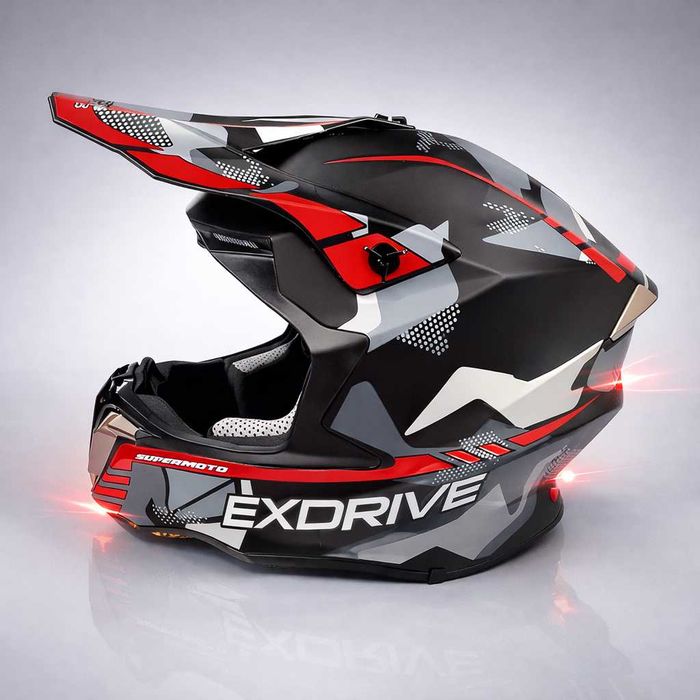 Кросова каска EXDRIVE, Full Face, DOT Сертификат, Размер: XL