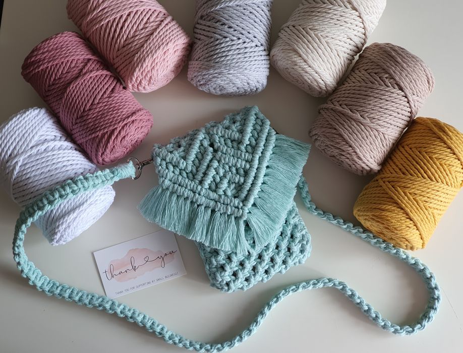 Плетена чантичка за телефон/ Макраме / Чанта ръчна изработка / Бохо