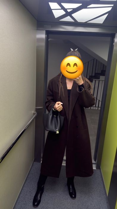 Премиум дълго палто Zara с плат от италианската фабрика Manteco