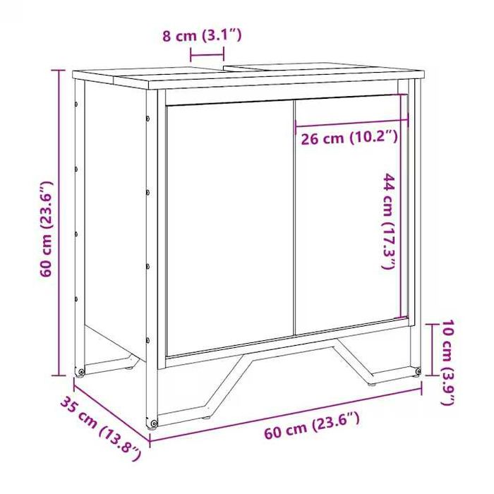 Dulap pentru chiuveta baie vidaXL negru 60x35x60 cm lemn prelucrat KIKA IKEA THE HOME Mobexpert Exotique Bathroom Black Premium Lux MDF House Casa
