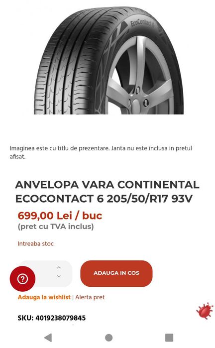 anvelope vara - Continental EcoContact 6 - 205/50 R17