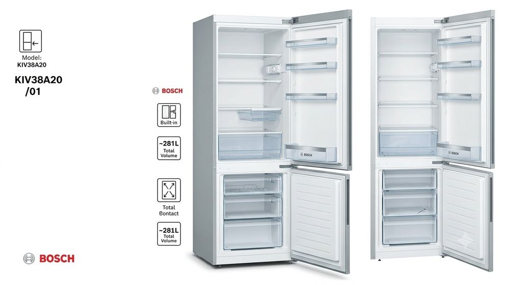 Combină frigorifică încorporabilă Bosch KIV38A20 - Stare foarte bună de funcționare