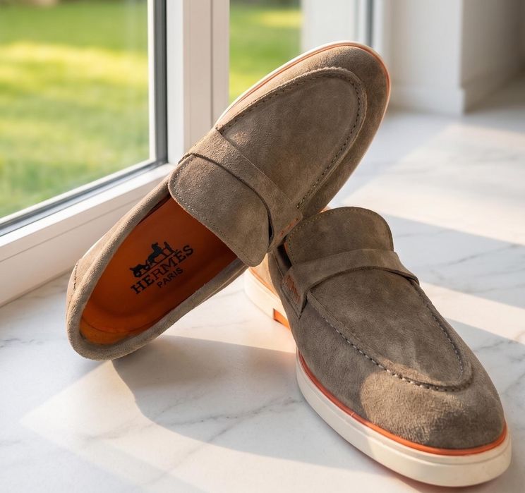 Mocasini Hermes Piele Întoarsă - Full Box