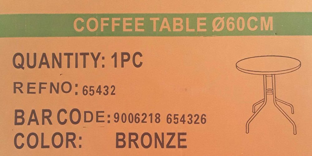 MASA rotunda din metal cu blat de sticla securizată NOUA - 150 Lei