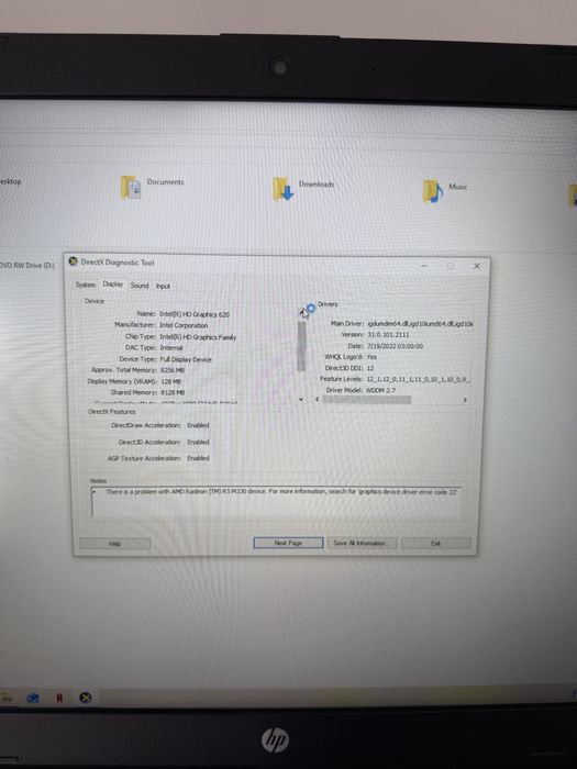 Laptop HP i 7  gen 7 , 16 gb Ram , 256 gb