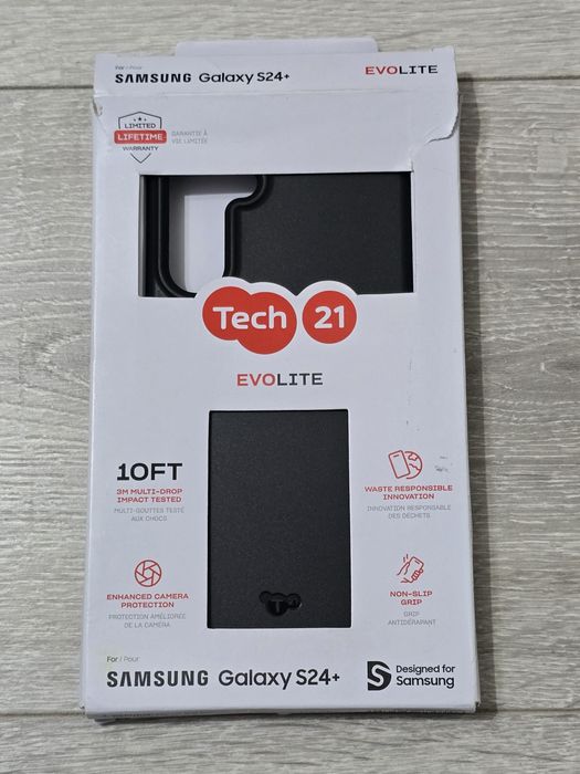 Carcasă Tech21 Evo Lite Samsung Galaxy S24+ – Neagră, Protecție 3 m