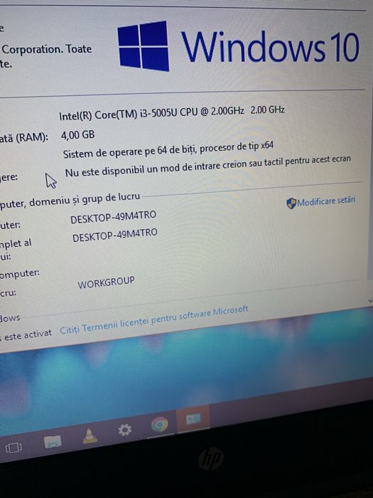 Laptop Hp Slim intel core i3,Display 15,6 led,Windows 10,SSD 130gb mem