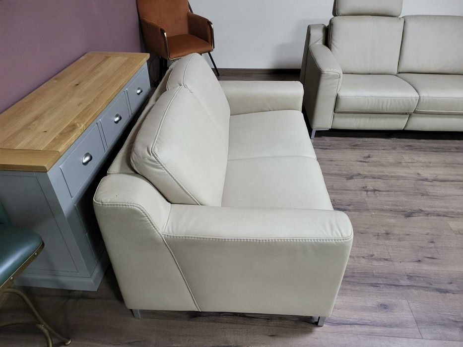 Кремав кожен комплект дивани две двойки HUKLA KS473120