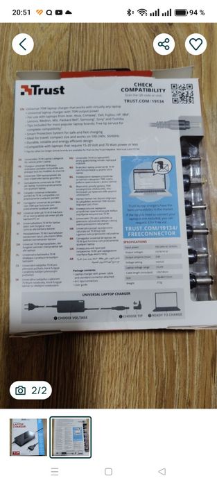 Încărcător laptop universal 70W