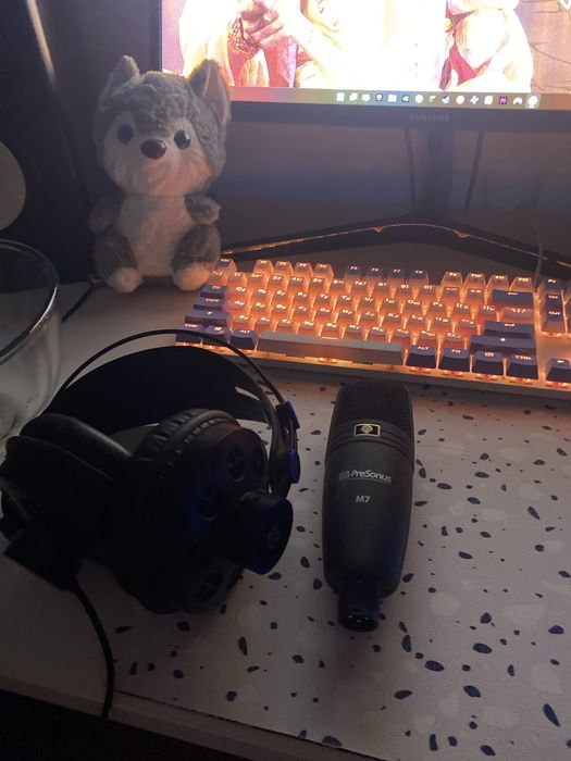 микрофон и наушникм