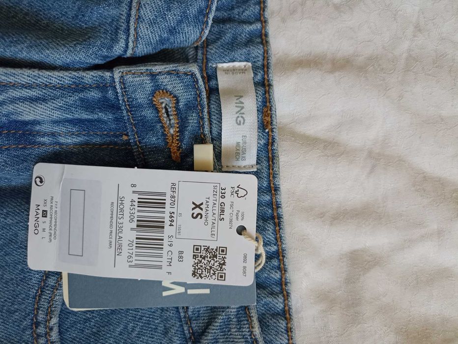 Къси дънкови панталони Манго