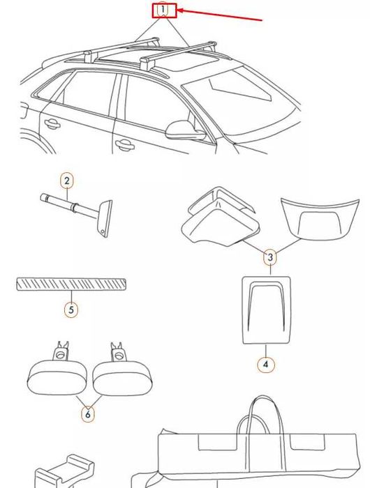 Оригинални Релски за багаж Audi A4 B8