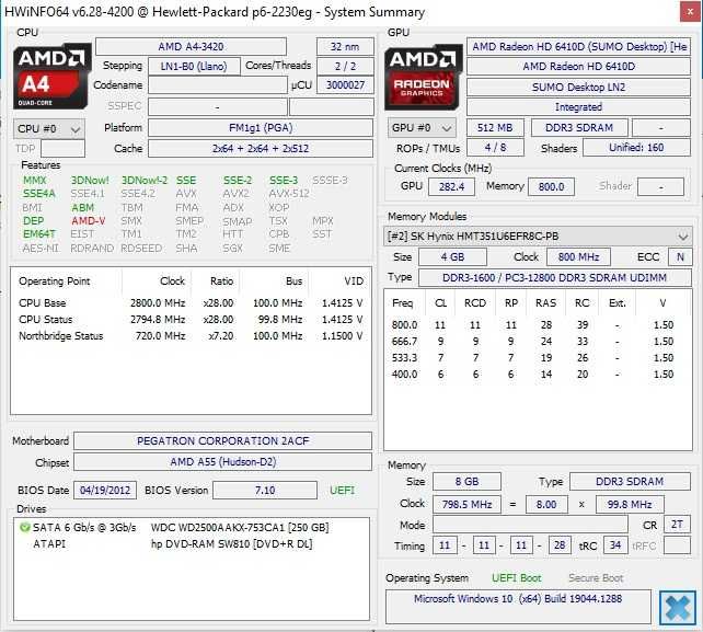 Calculator Unitate PC HP P6 AMD  A4 3420 Windows 10 Office