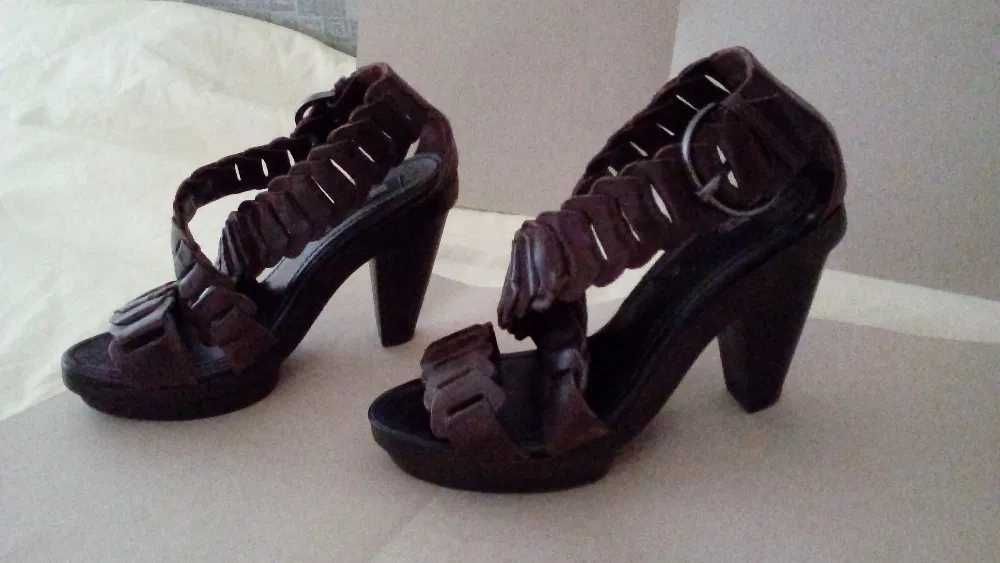 sandale Mango, piele, noi, 37