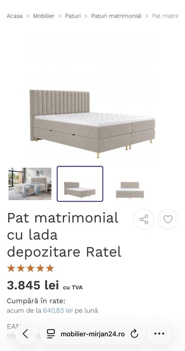 Pat matrimonial  cu depizitare mirjan 24