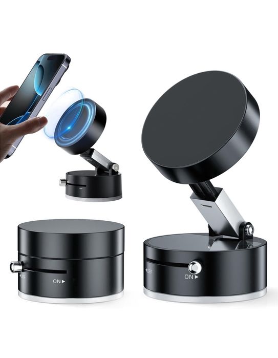 Suport Telefon Magsafe Ventuza Bord Auto Placuta / Cerc Metalic