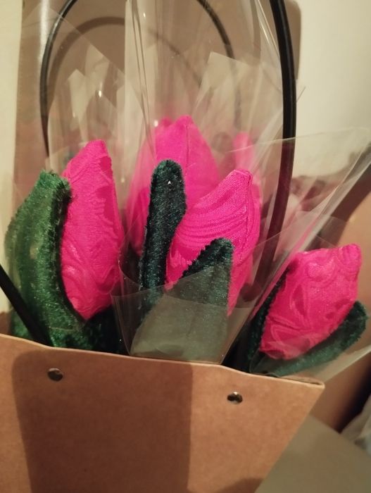 Тюльпаны из ткани