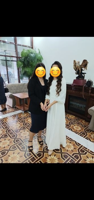 Белое платье на узату